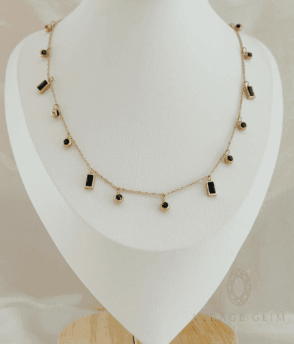 Zz Black stones necklace