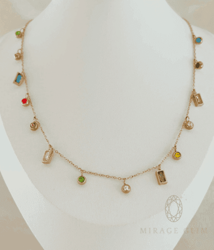 Zz Multicolour stones necklace