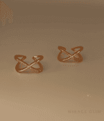 Cross or X ring Rose gold - Image 3