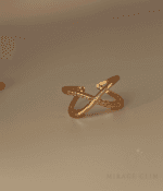 Cross or X ring Rose gold - Image 5