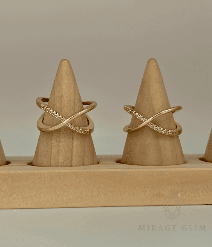 Cross or X ring Gold - Image 4