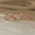 Cross or X ring Rose gold