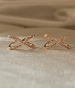 Cross or X ring Rose gold