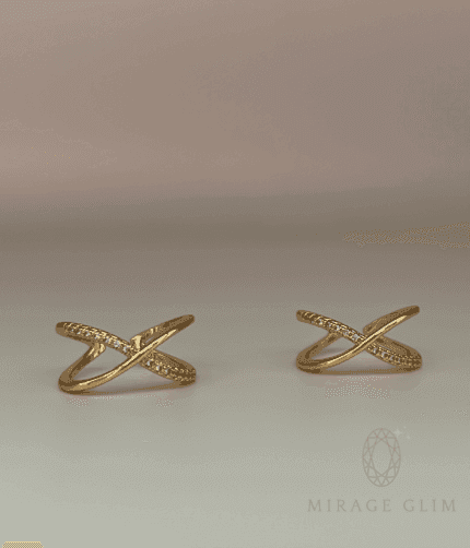 Cross or X ring Gold