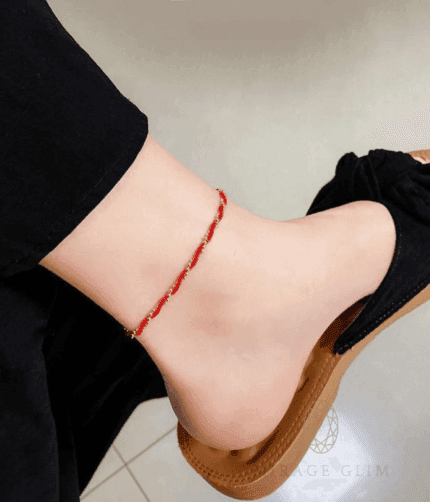 Anklet with red thread
