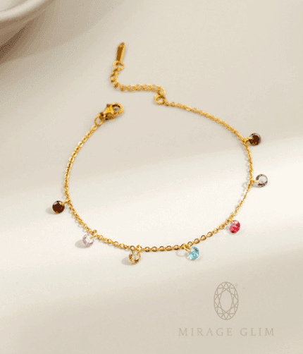 Zz Multicolour stone anklets