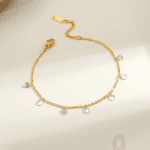 White stone anklets