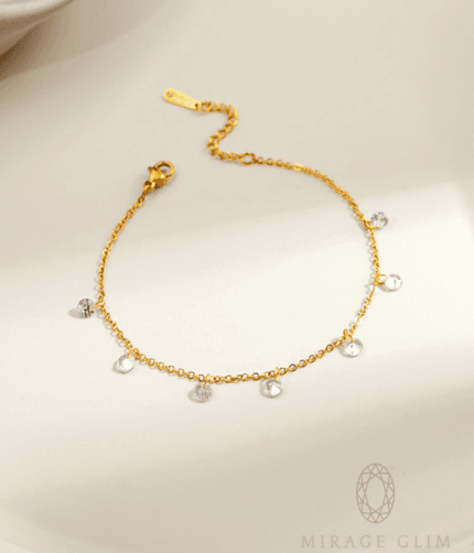 White stone anklets
