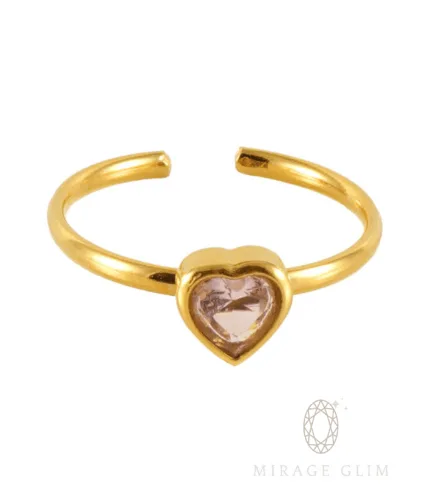 Heart Pink stone