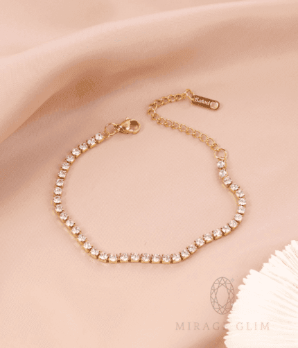 Golden Glimmer Tennis Bracelet.