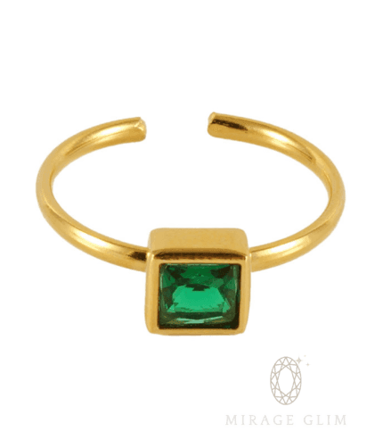 Square green stone