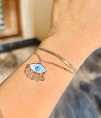 Zz Double layer evil eye bracelet