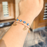 Double layer evil eye bracelet