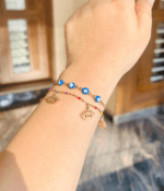 Double layer evil eye bracelet