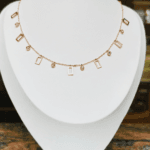 Zz Charm rectangle necklace