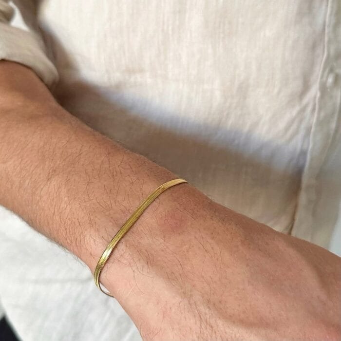 Snake chain bracelet gold - Image 2