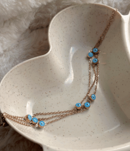 Evil eye layered bracelet